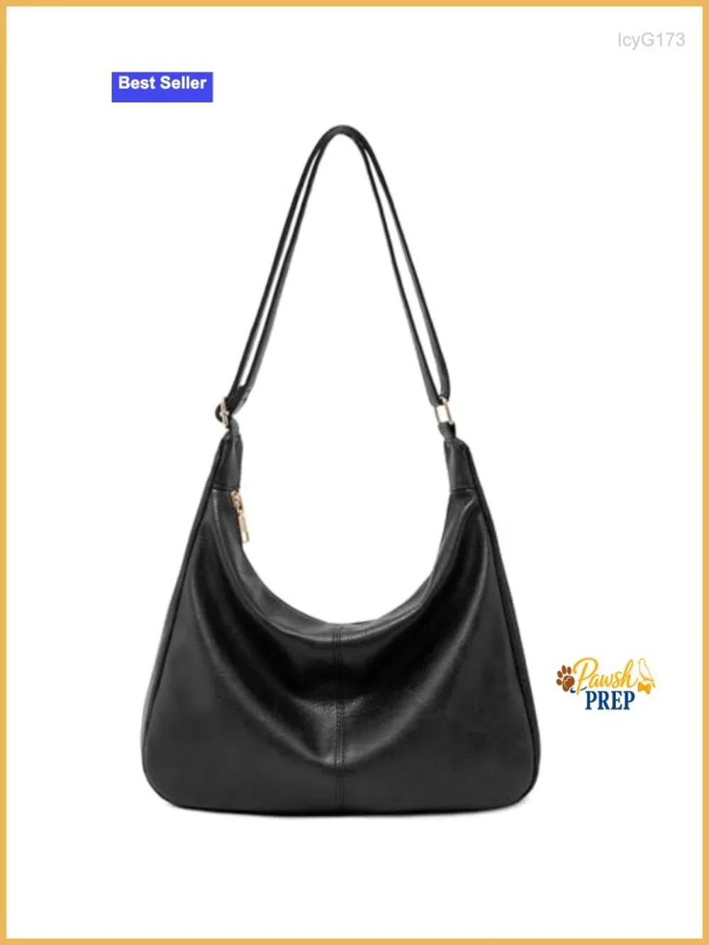 Vegan Leather Foldable Hobo Handbag Crossbody Shoulder Purse